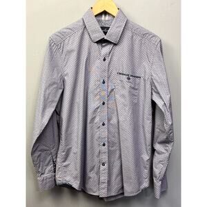 Robert‎ Graham Shirt Mens Medium Tailored Fit Modern Americana Button Geometric